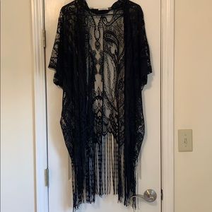 Black lace kimono
